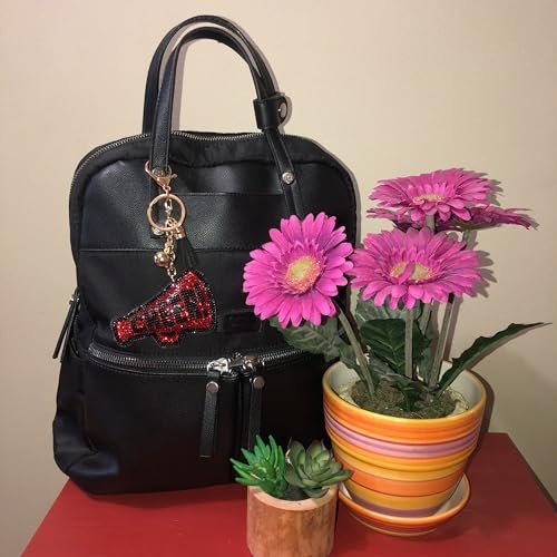 Popfizzy Black and Red Cheer Keychain for Women and Girls, Cheerleader Bag Charm