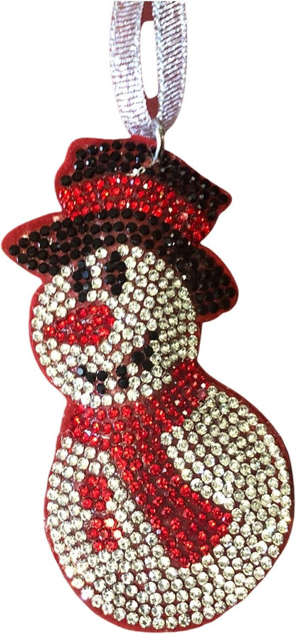 Popfizzy Bling Snowman Christmas Ornaments 2023, Christmas Decorations for Tree, Rhinestone Christmas Tree Ornaments, Xmas Tree Décor (SILVER)