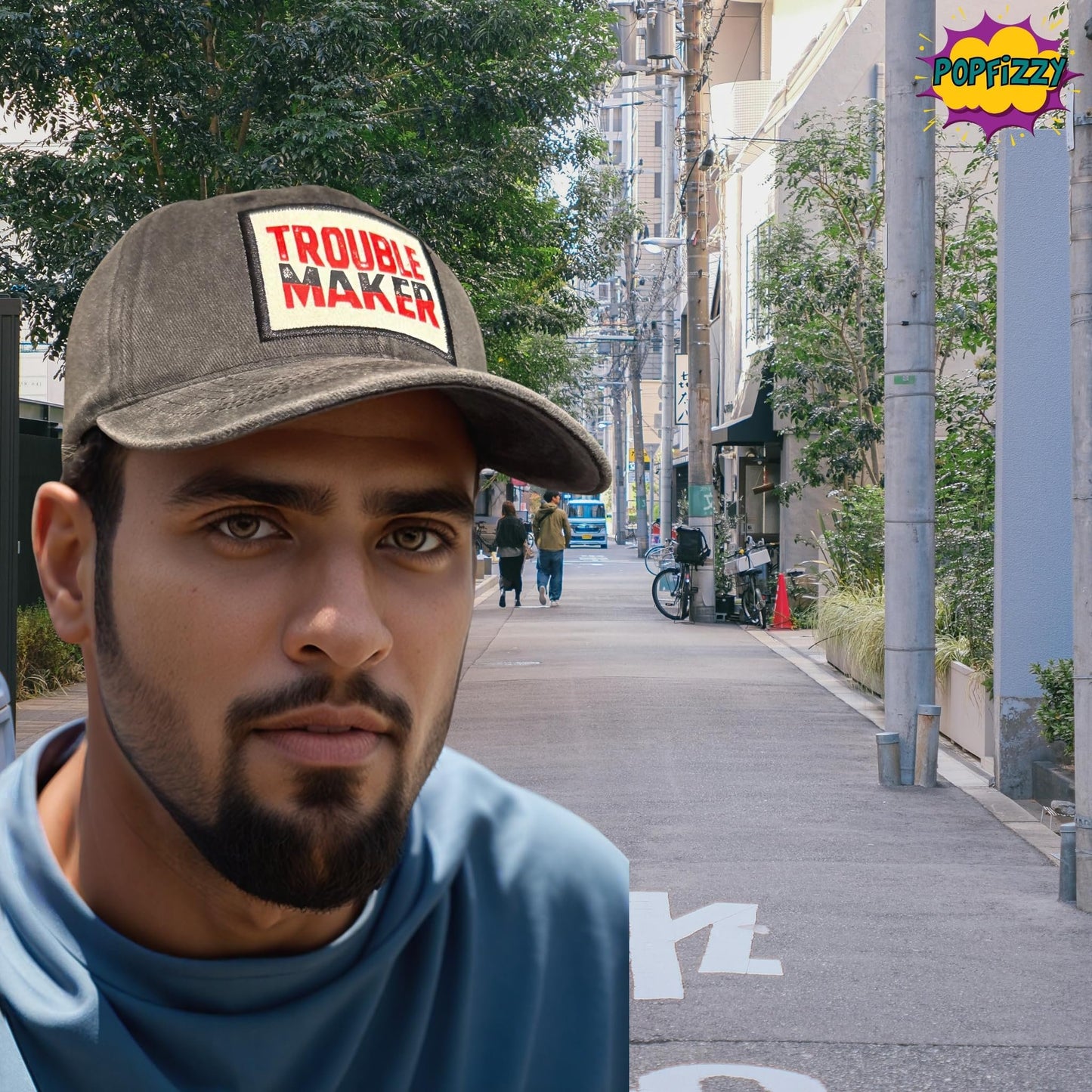 Popfizzy Trouble Maker Funny Hats for Men and Women, Birthday Gifts for Troublemakers, Jersey Shore Hats with Funny Sayings
