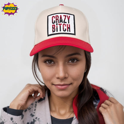 Popfizzy Crazy Bitch Funny Hats for Women, Hats with Funny Sayings, Jersey Shore Baseball Cap, Sarcastic Gifts for Her