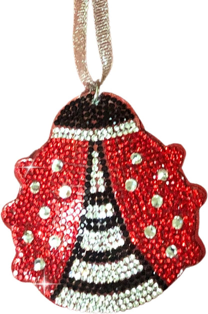 Popfizzy Bling Ladybug Christmas Ornaments 2023, Christmas Decor for Tree, Rhinestone Christmas Tree Ornaments, Xmas Décor