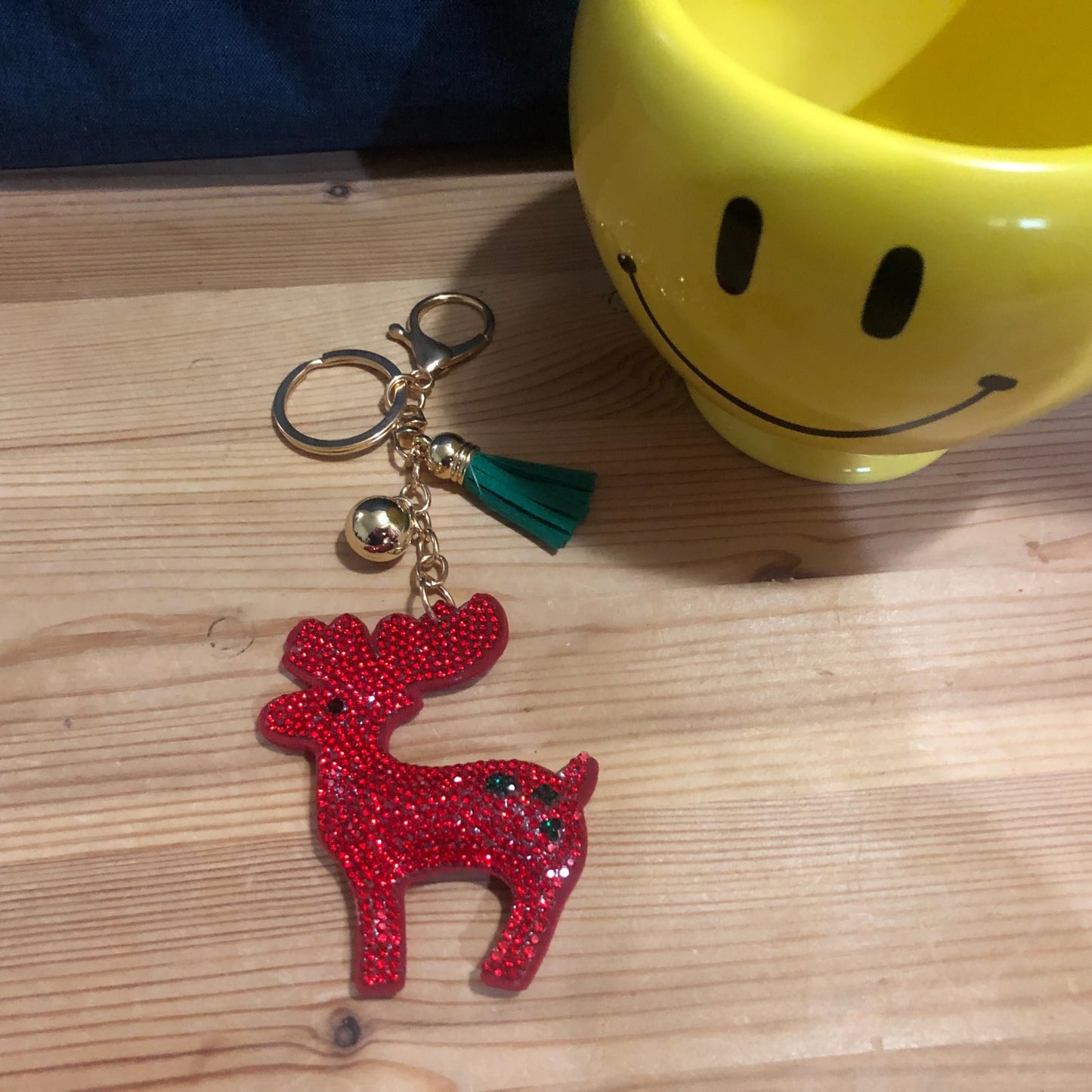 Popfizzy Bling Red Reindeer Keychain, Christmas Gifts for Women and Girls, Stocking Stuffers, Christmas Party Favors