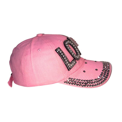 Popfizzy Pink Love Hats for Women, Rhinestone Hat, Love Cap, Bling Hats for Women, Bedazzled Baseball Cap for Women, Bling Gift for Women