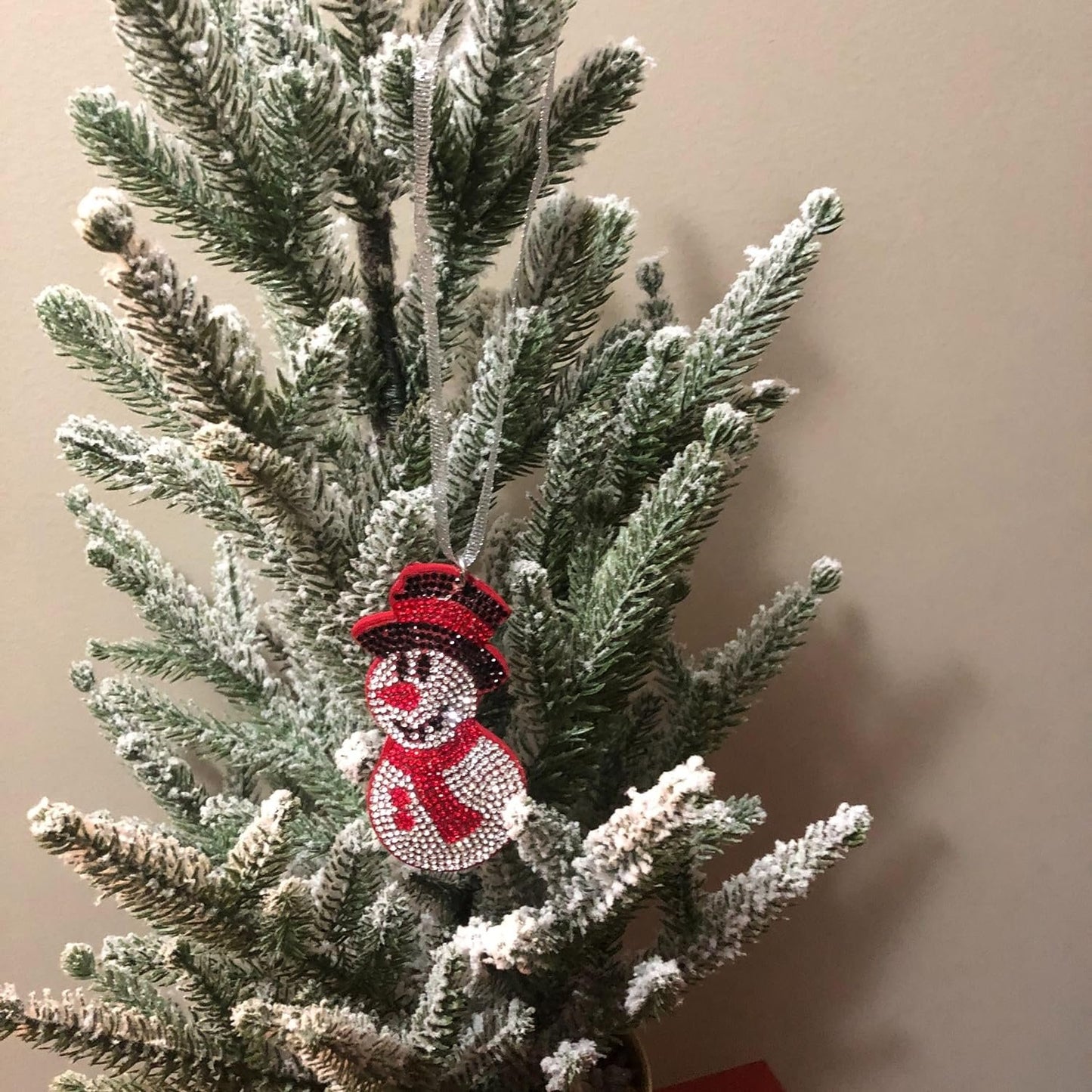 Popfizzy Bling Snowman Christmas Ornaments 2023, Christmas Decorations for Tree, Rhinestone Christmas Tree Ornaments, Xmas Tree Décor (SILVER)