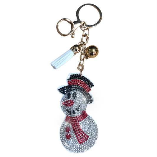 Popfizzy Bling Christmas Snowman Keychain, Christmas Gifts for Women and Girls, Stocking Stuffers, Christmas Party Favors