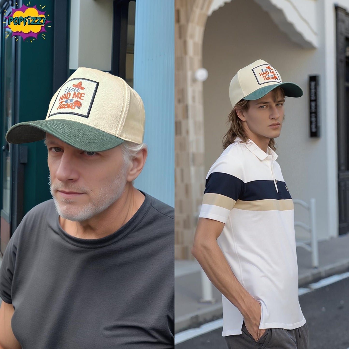 Popfizzy You Had Me at Tacos Hat for Men and Women, Fun Foodie Hat, Funny Taco Gifts for Adults, Adult Humor Caps, Adjustable