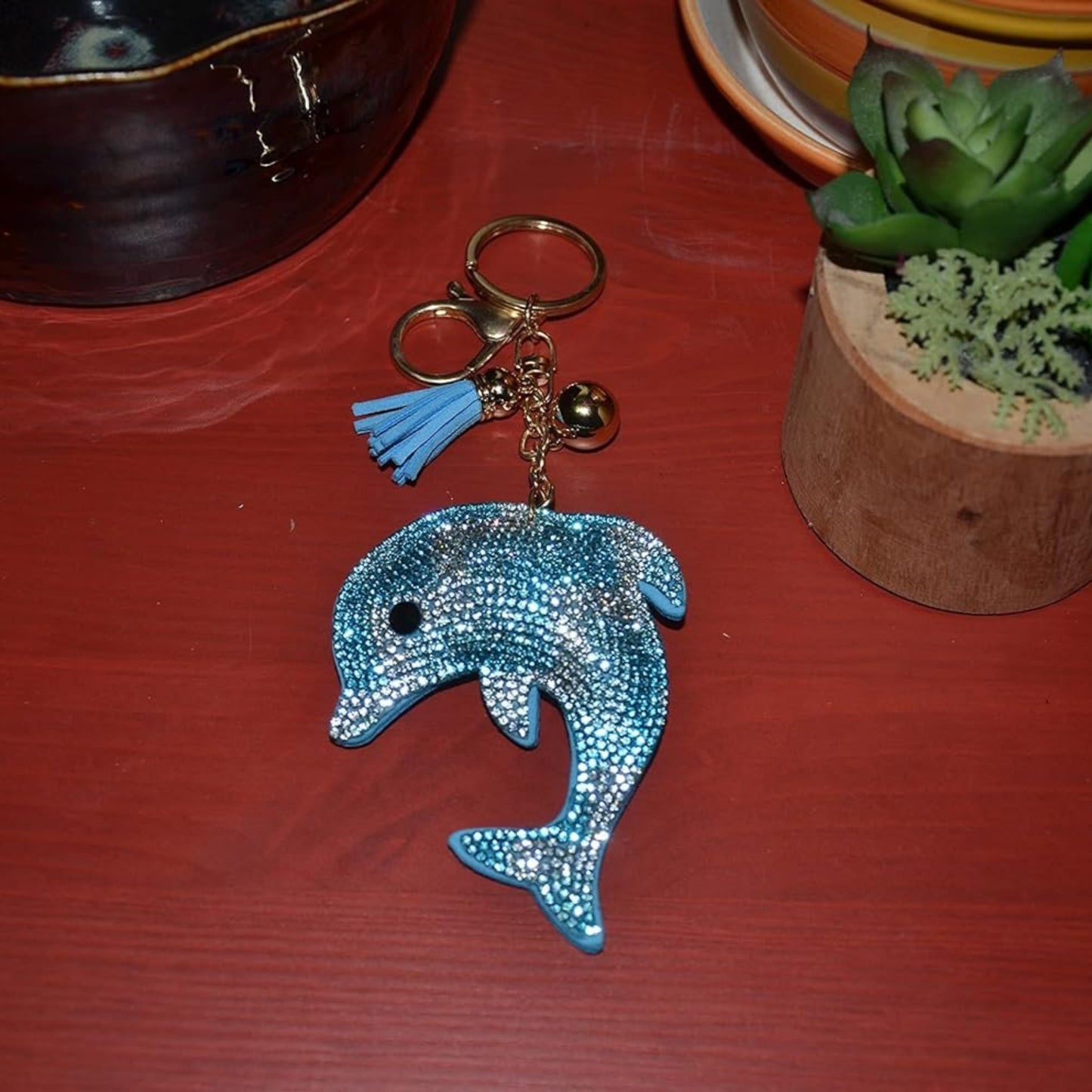 Popfizzy Rhinestone Keychain Accessories for Women, Car Keys Keychain Charms, Bling Keychain, Cute Purse Charms for Handbags