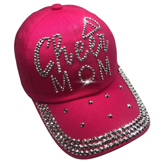 Popfizzy Cheer Mom Hat for Women, Rhinestone Cheer Mom Gifts, Bling Cheer Accessories, Cheer Clothes, Cool Cheer Gifts