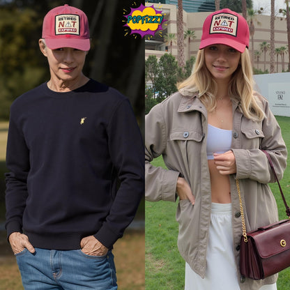Popfizzy Retired not Expired Funny Hats for Men and Women, Fun Retirement Baseball Caps, Unique Retirement Gifts for Adults