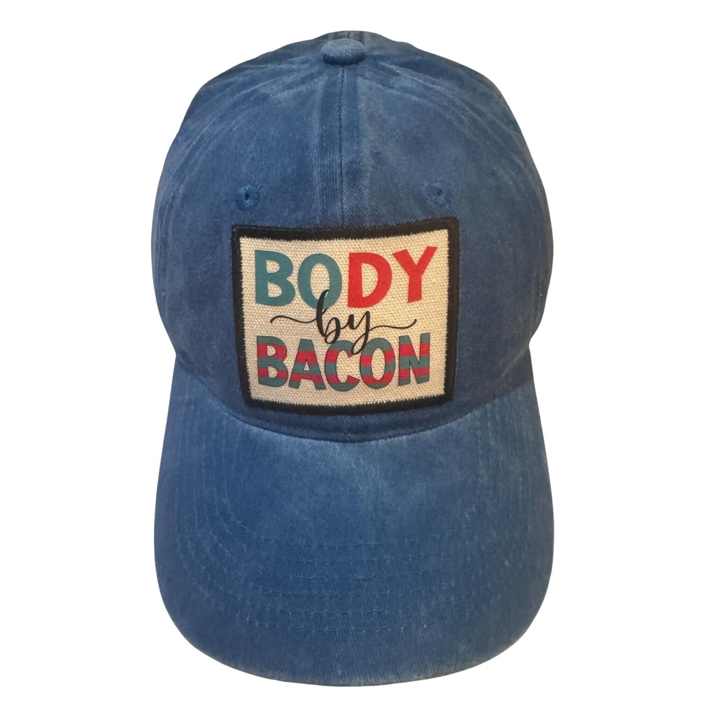 Popfizzy Body by Bacon Funny Hat for Men and Women, Fun Adult Food Humor Cap, Foodie Dad Hat, Funny Bacon Gifts for Adults