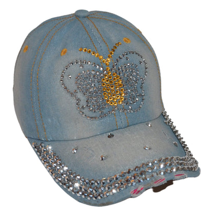 Popfizzy Monarch Butterfly Hat for Women and Girls, Rhinestone Butterfly Dad Hats, Bling Monarch Butterfly Gifts for Women