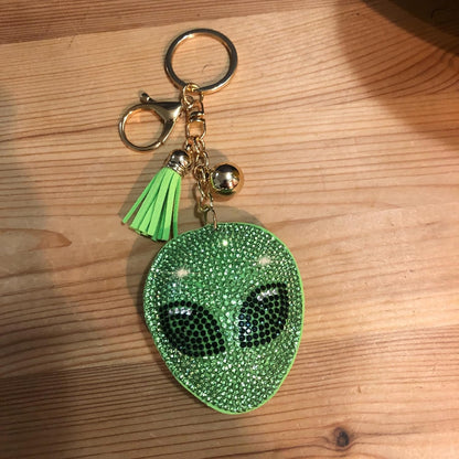Popfizzy Bling Alien Keychain Accessories for Women, Rhinestone Keychain, Car Keys Keychain Charms