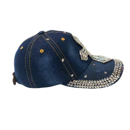Popfizzy Bling Rhinestone Cross Hat for Women, Religious Gifts for Women, Black