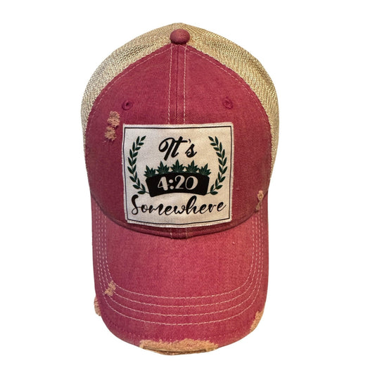 Popfizzy Weed Hat for Men and Women, It’s 420 Somewhere Marijuana Hat, Weed Gift for Weed Smokers (It’s 420 Somewhere)