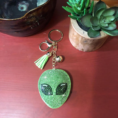 Popfizzy Bling Alien Keychain Accessories for Women, Rhinestone Keychain, Car Keys Keychain Charms