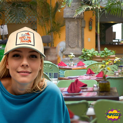 Popfizzy You Had Me at Tacos Hat for Men and Women, Fun Foodie Hat, Funny Taco Gifts for Adults, Adult Humor Caps, Adjustable