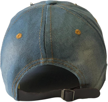 Popfizzy Bling Light Blue Denim Boss Baseball Cap for Women, Best Boss Gifts for Women, Rhinestone Boss Hat, Gifts for Boss Women
