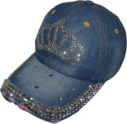 Popfizzy Womens and Girls Bling Princess Crown Baseball Cap, Princess Gift