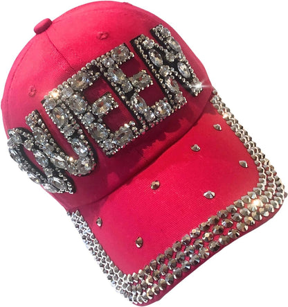 Popfizzy Queen Hats for Women, Bedazzled Queen Gifts, Bling Hats for Women, Sparkly Rhinestone Hat, Trendy Queen Accessories