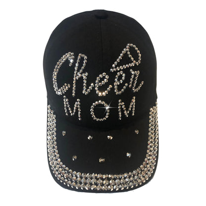 Popfizzy Cheer Mom Hat for Women, Rhinestone Cheer Mom Gifts, Bling Cheer Accessories, Cheer Clothes, Cool Cheer Gifts
