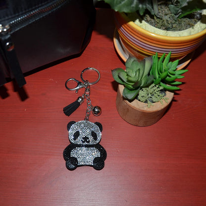 Popfizzy Bling Panda Bear Keychain, Purse Charm, Backpack Charm, Crystal Bag Charms, Rhinestone Key Fob