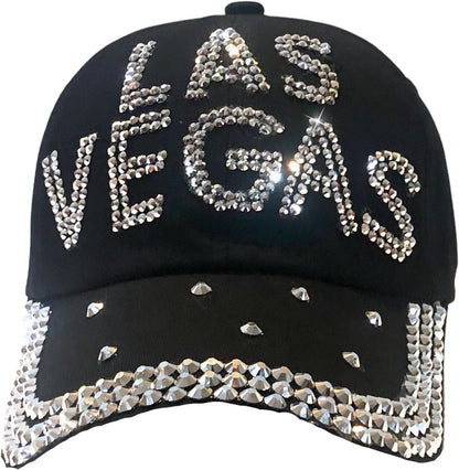 Popfizzy Rhinestone Las Vegas Ball Caps, Bling Bling Las Vegas Hat for Women, Las Vegas Souvenir, Bedazzled Las Vegas Gifts