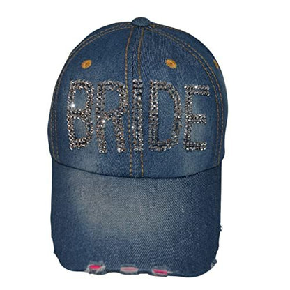 Popfizzy Bride Hat, Rhinestone Hat for Bachelorette Party, Bride Apparel, Bling Bride Accessories, Great Gift for Bride