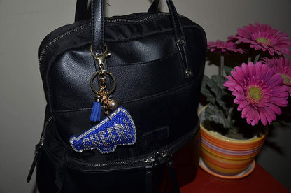 Popfizzy Blue Cheer Keychain for Women and Girls, Cheerleader Bag Charm