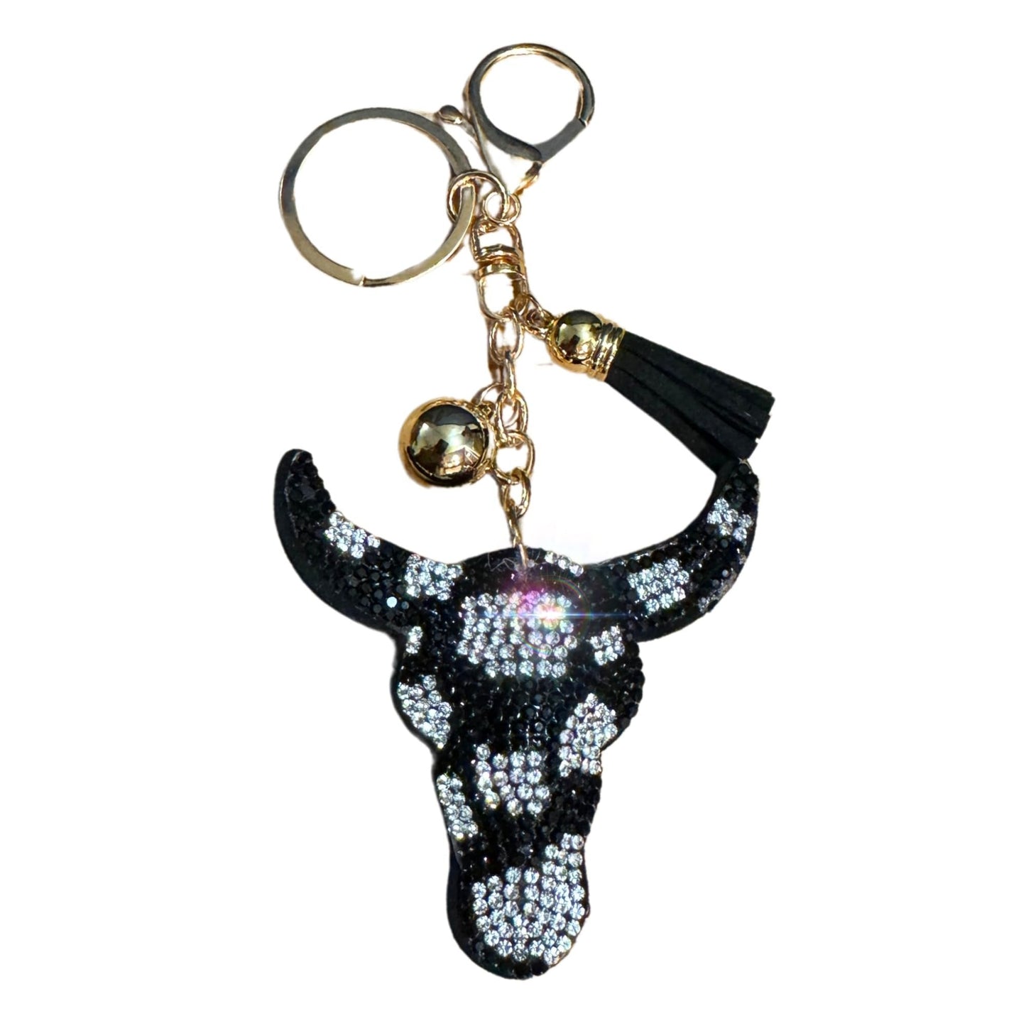 Popfizzy Western Keychain Accessories for Women and Girls, Cute Backpack Key Chain, Bling Purse Charms, Texas Longhorn Gifts