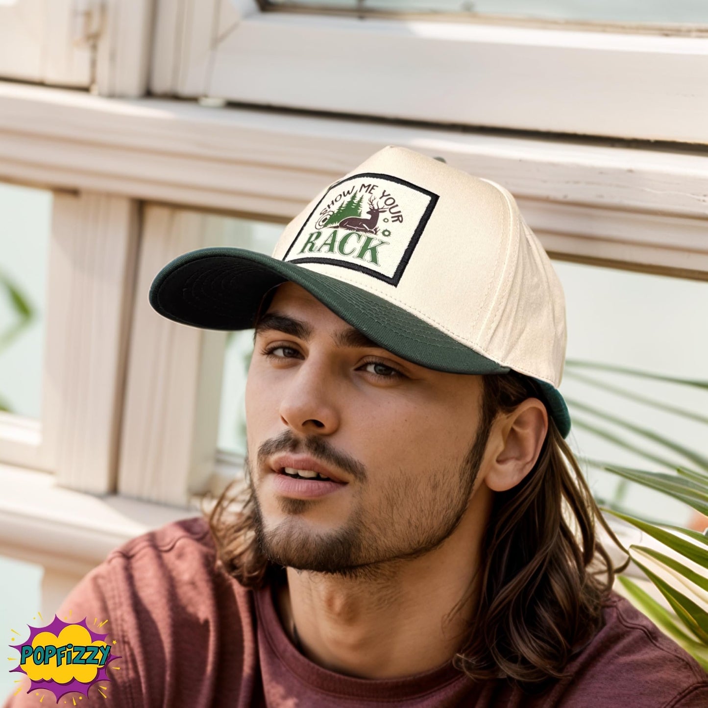 Popfizzy Show Me Your Rack Hat for Men, Funny Gifts for Hunters, Fun Deer Hunting Hats for Men, Hunting Season Baseball Cap