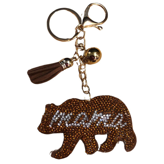 Popfizzy Rhinestone Mama Bear Keychain Accessories for Women, Purse Charms for Handbags, Fun Bag Charms, Bling Gifts for Mom