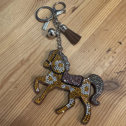 Popfizzy Rhinestone Horse Keychain Accessories for Women, Equestrian Purse Charms, Bag Charms, Horse Lover Gifts for Girls
