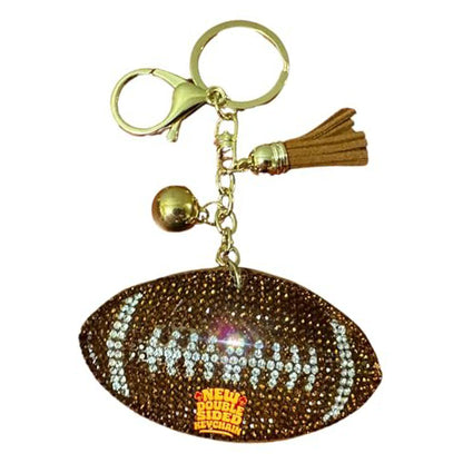 Popfizzy Bling Football Keychain for Women and Girls, Rhinestone Purse Charm, Bag Charm, Girls Football Gifts, Double Sided