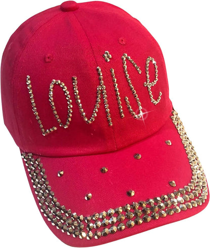 Popfizzy Louise Hat for Women, Rhinestone Bestie Gifts for Women, Bling Best Friend Apparel, for Women