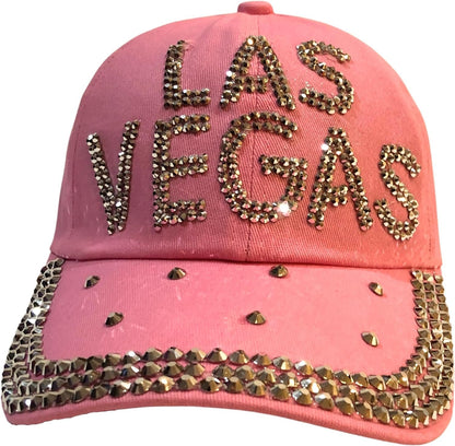Popfizzy Rhinestone Las Vegas Ball Caps, Bling Bling Las Vegas Hat for Women, Las Vegas Souvenir, Bedazzled Las Vegas Gifts