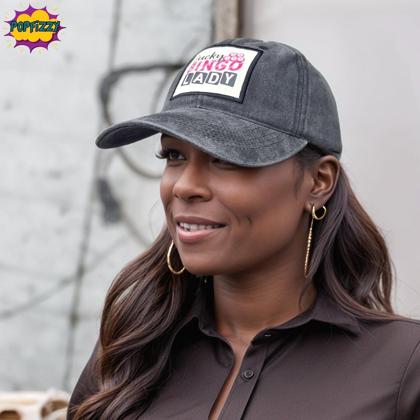 Popfizzy Lucky Bingo Lady Hats for Women, Fun Bingo Caller Gifts for Women, Ladies Gambling Baseball Caps with Funny Sayings