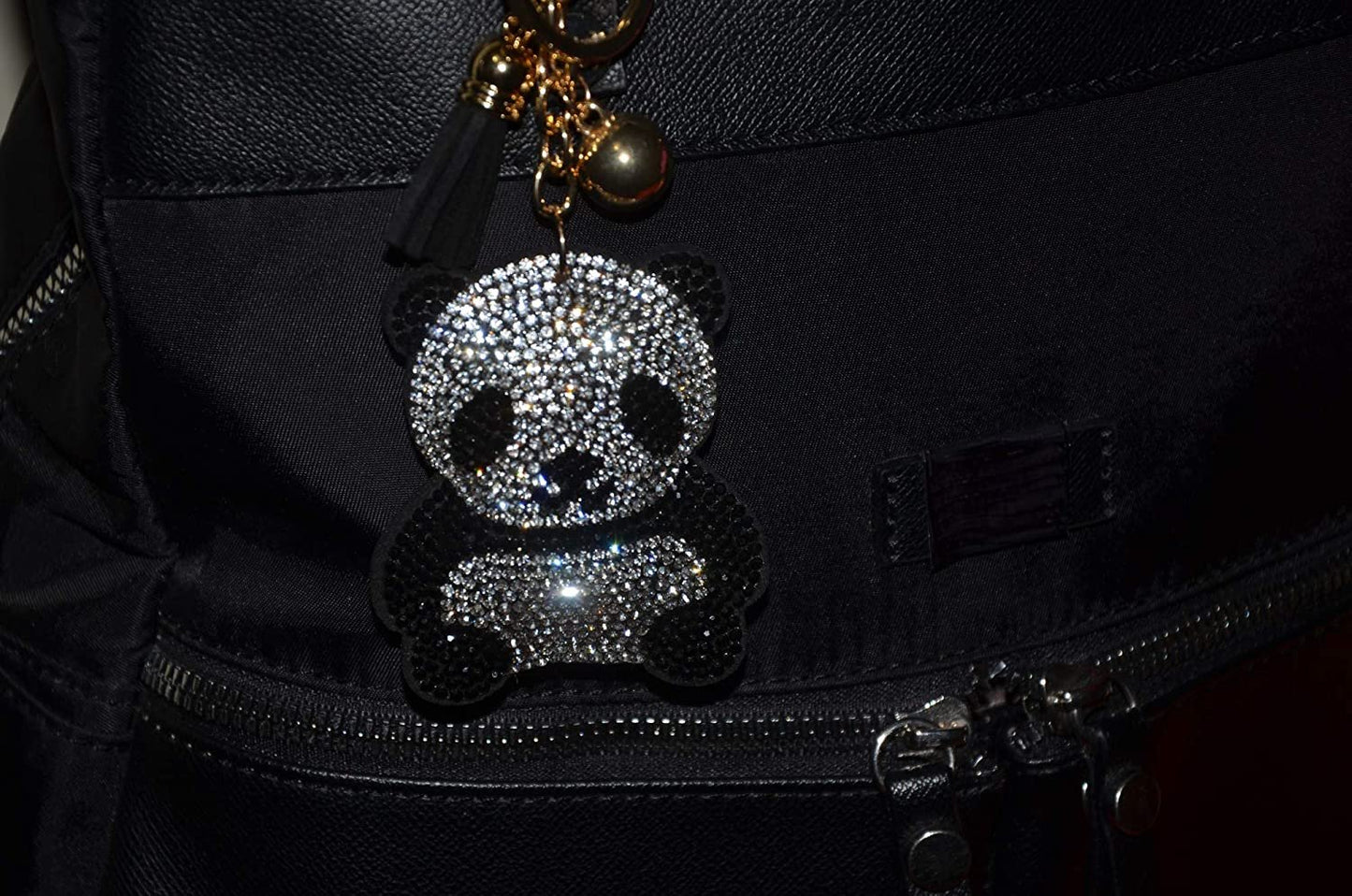 Popfizzy Bling Moustache Keychain, Rhinestone Purse Charm, Backpack Key Chain, Crystal Bag Charms, Key Fob