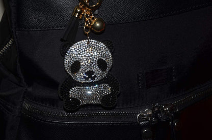 Popfizzy Bling Moustache Keychain, Rhinestone Purse Charm, Backpack Key Chain, Crystal Bag Charms, Key Fob