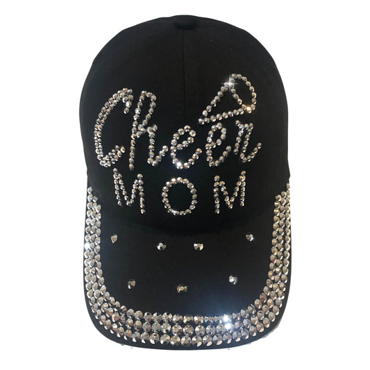Popfizzy Cheer Mom Hat for Women, Rhinestone Cheer Mom Gifts, Bling Cheer Accessories, Cheer Clothes, Cool Cheer Gifts