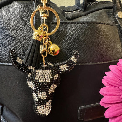 Popfizzy Western Keychain Accessories for Women and Girls, Cute Backpack Key Chain, Bling Purse Charms, Texas Longhorn Gifts
