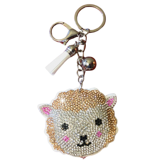Popfizzy Lamb Keychain Accessories for Girls, Bedazzled Purse Charm for Handbags, Lamb Gifts, Bling Backpack Accessory